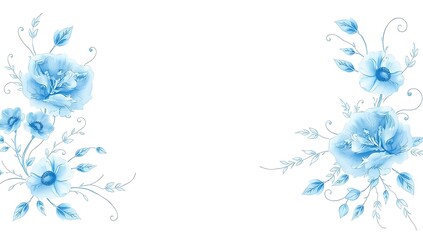 Obraz premium Ocean-Themed Frame with Pastel Floral Border