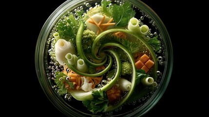 Captivating vegetable arrangement kitchen vertical photograph studio environment hyperrealistic viewpoint