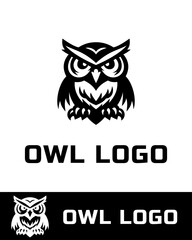 Stylized black owl logo with sharp, bold lines representing wisdom, strength, and focus