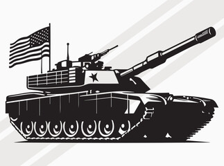 Naklejka premium Military Tank Silhouette for War and Combat Themed Art and Creative Projects
