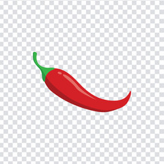 Red chilli pepper vector on transparant background.