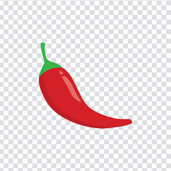 Red chilli pepper vector on transparant background.