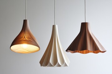 Modern Pendant Light Fixtures in Unique Wood Designs and Colors