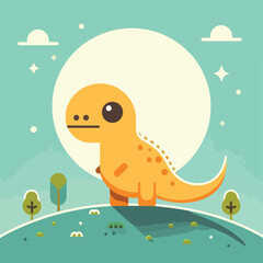 vector image of cute dinosaur