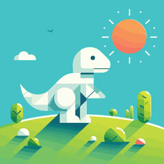 vector image of cute dinosaur