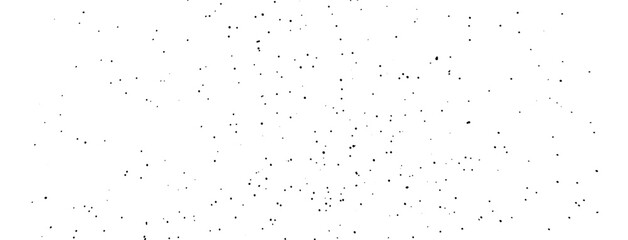 Dirt effect background. Vector paint splash splatter surface. Old rough grainy paper texture. Abstract black sparks on transparent bg. Tiny typographic particle noise. Retro sprinkled ink overlay