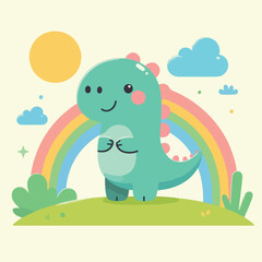 Naklejka premium vector image of cute dinosaur