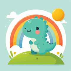 vector image of cute dinosaur