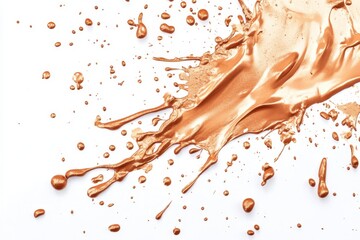 Obraz premium Dynamic Copper Splash on White Surface, Artistic Fluid Design