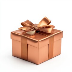 Fototapeta premium Elegant Copper Gift Box with Satin Ribbon for Any Occasion Decor