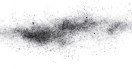 Abstract grainy texture background with black and grey rough dust particles on white canvas, distressed vintage paper design element for grunge, retro, or minimalist visual projects