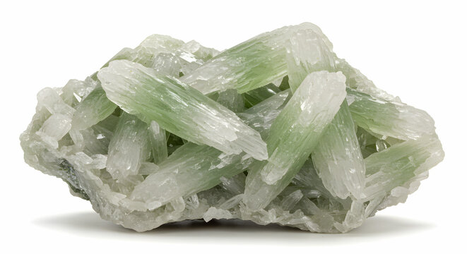 actinolite mineral gemstone isolated on transprent background