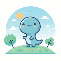 vector image of cute dinosaur
