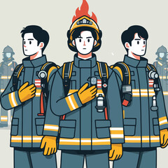cool firefighter image vector