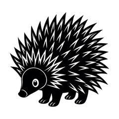 Cartoon hedgehog vector illustration with sharp spines and cute features, designed in a 3D style, isolated on a white background, showcasing a small, funny, and nature-inspired mammal