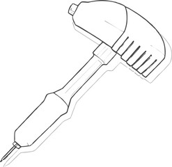 Sketch of Ergonomic Cordless Rotary Hammer Drill Tool