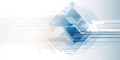Abstract light blue and white geometric background, modern technology concept, vector illustration with clean design, copy space, suitable for web, banner, presentation, or business template