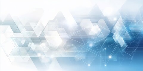 Abstract light blue and white geometric background, modern technology concept, vector illustration with clean design, copy space, suitable for web, banner, presentation, or business template