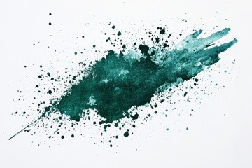 Abstract Green Splash Paint Texture on White Background