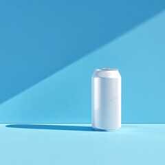 Refreshing Simplicity: A White Can Against Blue