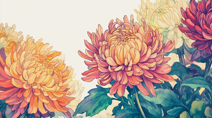 Elegant wedding invitation card background . Minimal hand painted watercolor Gerbera flowers texture template background. Design for wedding, vip cover, poster, rsvp moderncard.Valentine's Day