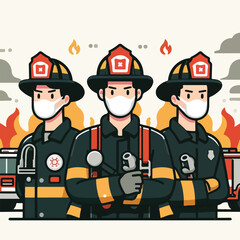 cool firefighter image vector