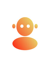  Simple gradient robot icon, friendly, modern, technology, design.