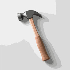 Claw Hammer, Minimalist Illustration, Light Grey Background