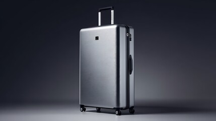 Stylish Silver Suitcase  Travel Bag  Luggage  Vacation