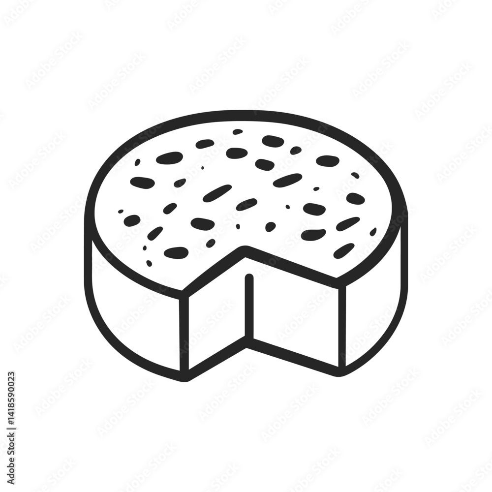 Poster circle form with missing piece, simple round outline, transparent design