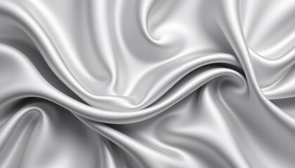 Elegant silver satin fabric texture studio high-resolution image soft environment close-up view textile concept