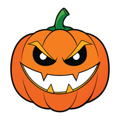 A spooky Halloween pumpkin wearing a cute cartoon hat, with a playful and mischievous expression. Perfect for adding a fun, festive touch to your Halloween decorations!
