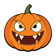 A spooky Halloween pumpkin wearing a cute cartoon hat, with a playful and mischievous expression. Perfect for adding a fun, festive touch to your Halloween decorations!