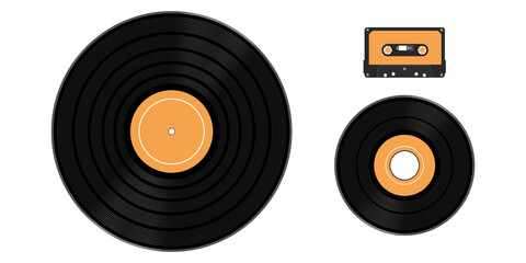 Vintage vinyl record tape