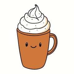 A cozy blend of autumn vibes—pumpkin spice latte captured in soft watercolor, swirling with warm tones of cinnamon, cream, and coffee for a comforting seasonal sip.