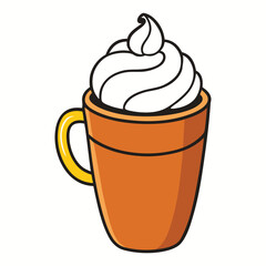 A cozy blend of autumn vibes—pumpkin spice latte captured in soft watercolor, swirling with warm tones of cinnamon, cream, and coffee for a comforting seasonal sip.