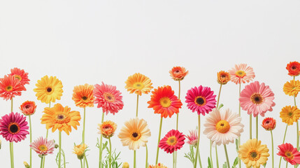 Elegant wedding invitation card background . Minimal hand painted watercolor Gerbera flowers texture template background. Design for wedding, vip cover, poster, rsvp moderncard.Valentine's Day