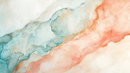 Fototapeta premium Paper texture background with soft watercolor stains, neutral tones with organic patterns, white space for text overlay, overhead perspective, low-key aesthetic suitable for website or brochure design