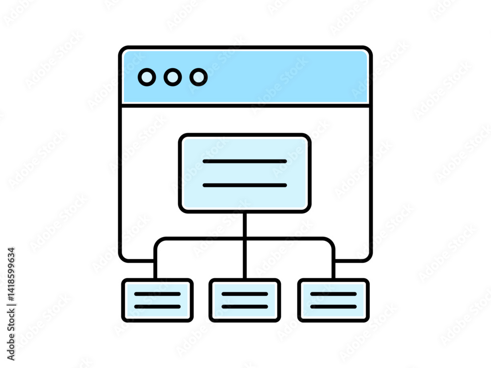 Poster Sitemap icon. Programming icon and symbol. Programming elements. Simple flat vector icon.
