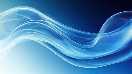 Fototapeta premium Abstract flowing lines in a gradient of blue.