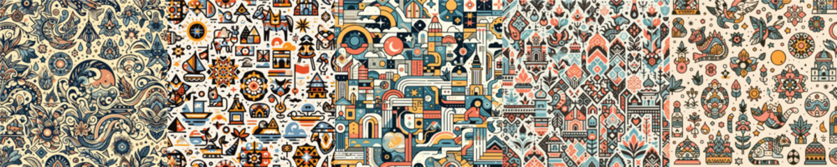 Obraz premium vector of various kinds of patterns