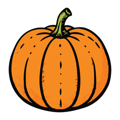 Pumpkin woodcut etching style features bold lines, rich textures, and vintage charm, evoking rustic autumn scenes with a handcrafted, old-world printmaking feel.