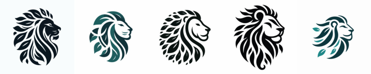 Obraz premium Abstract Leaf Lion Vector