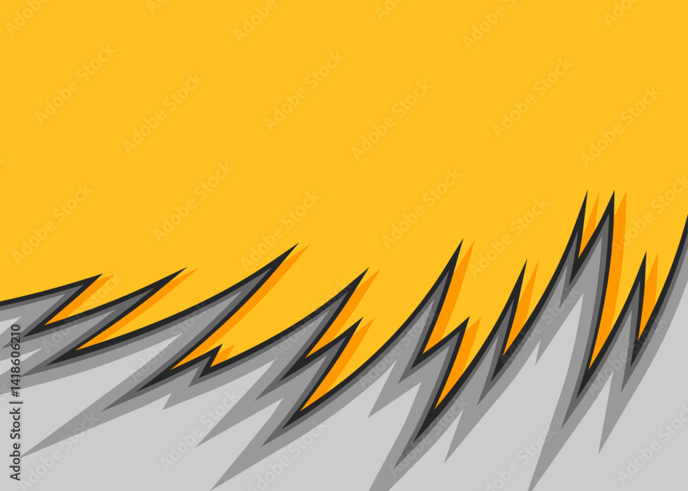 Poster abstract background with curved spike pattern and with some copy space area