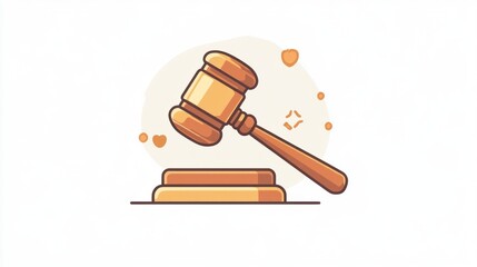 Gavel on block, justice, courtroom, legal background, law concept