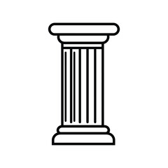 Outline Roman Column on Transparent Background Stock