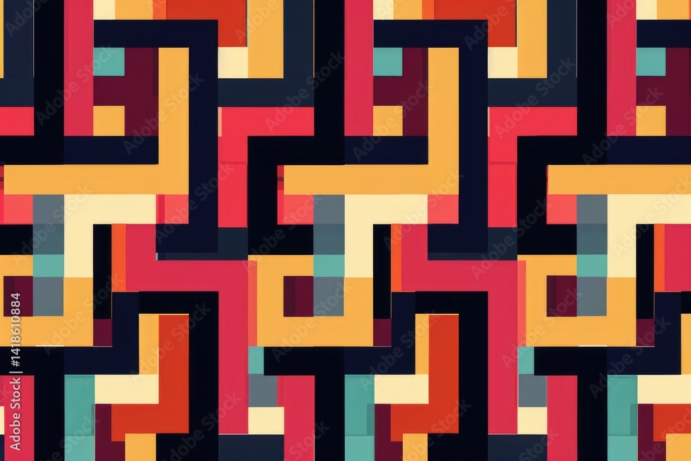 Poster geometric abstract pattern with colorful overlapping diamonds. seamless design for wallpaper. abstra