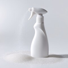 White Spray Bottle Dispensing Liquid