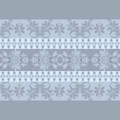 Seamless classic damask pattern in Gray tones - vector illustration for luxury textile design.