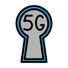 5G Privacy Vector Filled Icon Design